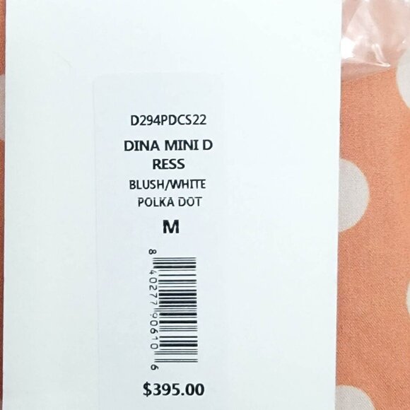 Carolina Constas Dina Mini Dress in Blush White Polka Dot Medium NWT - Picture 7 of 7